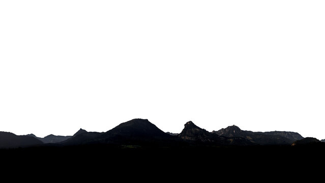 a mountains in the Alps in Austria  on transparent background 