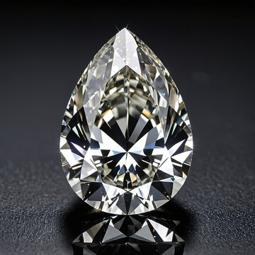 Eleganter Birnen Schliff Diamant Tropfenform vor schwarzem Hintergrund