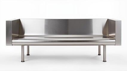 Fototapeta premium Modern minimalist stainless steel bench