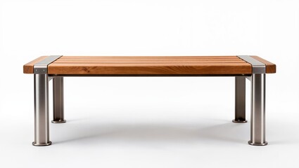 Fototapeta premium Modern outdoor wooden bench