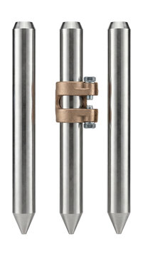 Stainless steel grounding rods.
