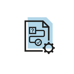 Fototapeta premium Modern Business Process Document Line Icons Set with Blue Offset Shadow