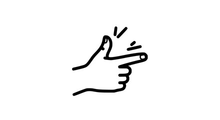 Obraz premium Finger Snap Hand Icon – Thumb Click Gesture Vector for Idea, Action, and Interaction