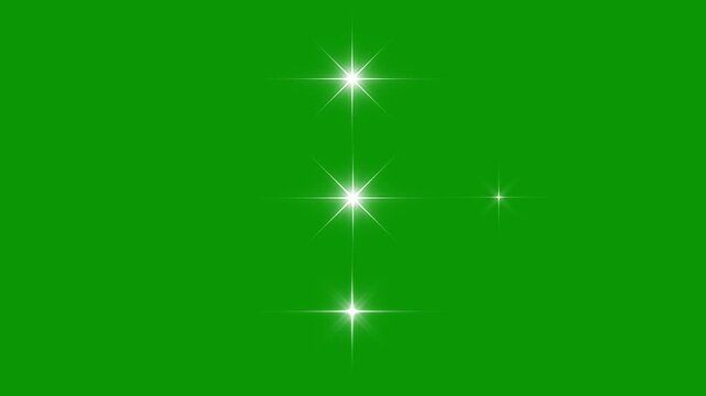 Cosmic starry sky with twinkling stars, Starry night, glowing shinning stars, twinkle stars at sky, Twinkling blinking stars in sky with glimmer shine, glowing green screen background. 4k video