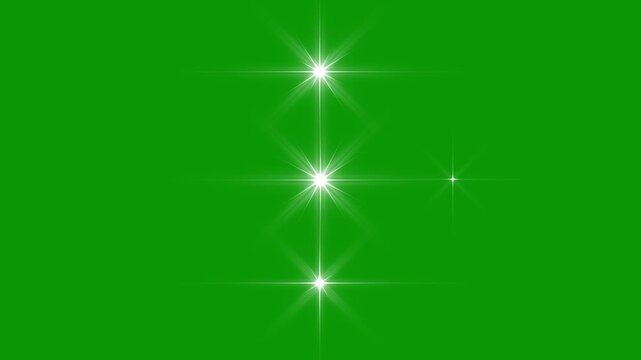 Cosmic starry sky with twinkling stars, Starry night, glowing shinning stars, twinkle stars at sky, Twinkling blinking stars in sky with glimmer shine, glowing green screen background. 4k video