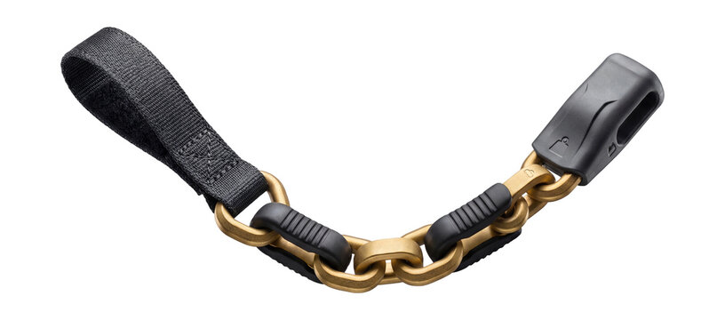 Rust-resistant chain with gold titanium nitride coating.