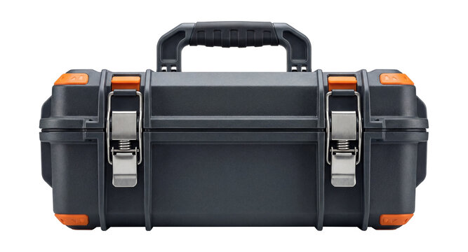 Rugged tool case with snap latches.