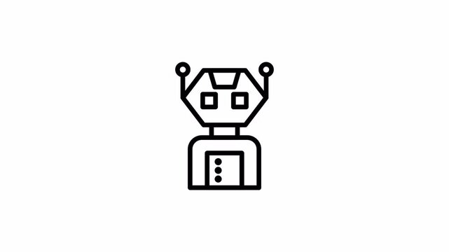 Simple Line Animation. Robotic on Alpha Channel. 4K Animation. Suitable for Technology and Futuristic Content.