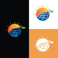 solar panel and sun logo