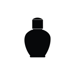 Fototapeta premium Perfume bottle silhouette vector flat design on white background.