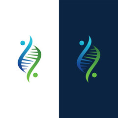 Modern DNA Helix Logo Design