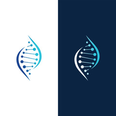 Modern DNA molecule Logo Design