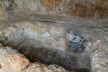 Ancient rock‑cut tomb near Sami, Kefalonia, Greece