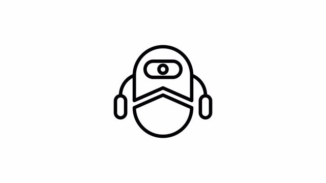 Simple Line Animation. Robotic on Alpha Channel. 4K Animation. Suitable for Technology and Futuristic Content.