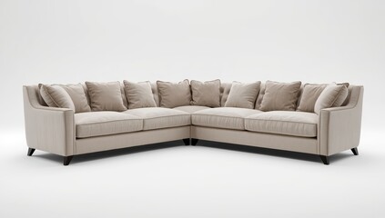 Fototapeta premium Traditional L-shaped couch on a white background