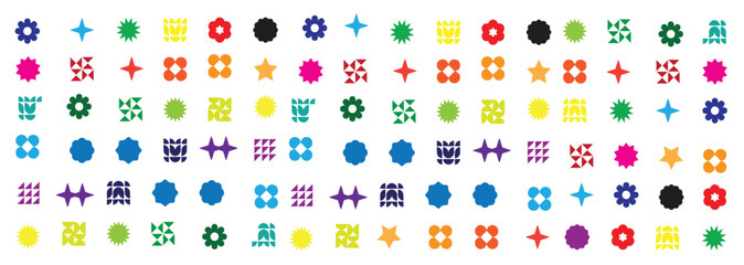 Naklejka premium colorful pattern with many different shapes and colors 