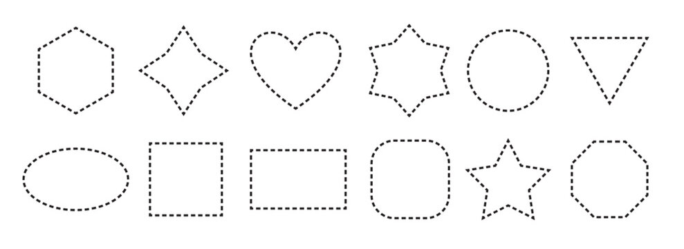 black dashed frame collection dash outline geometric border 