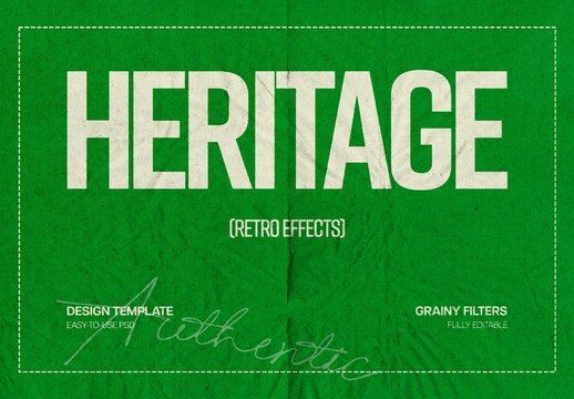 Heritage Retro Design Template Mockup