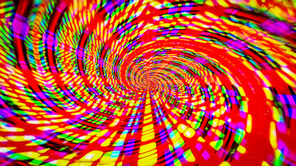 Colorful Fractal Spiral Pattern With Varied Shapes and Shades Seen in Abstract Design