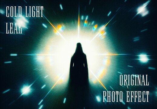 Cold Light Leak Photo Effect Mockup