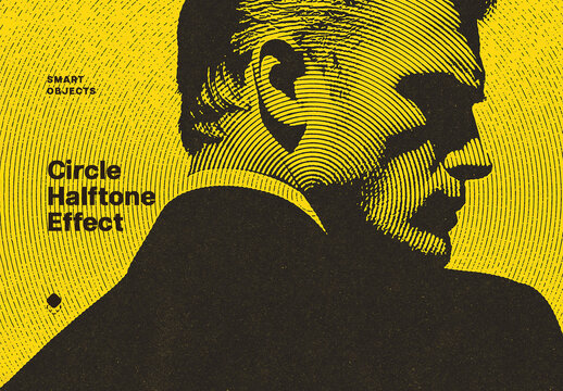 Circle Halftone Photo Effect Mockup