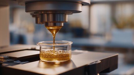 Visualize the advanced water filtering process in a laboratory setting featuring state-of-the-art equipment that guarantees clean and safe drinking water through innovative methods. cinematic color