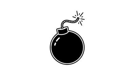 Flat Game Bomb Icon – Cartoon Explosive Detonation Symbol Vector Illustration © MdAmzad