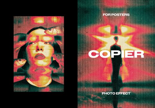 Acid Copy Poster Photo Effect Mockup