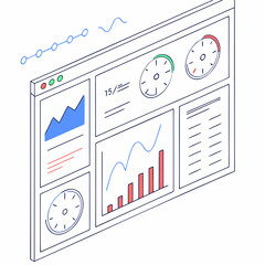 A computer screen displaying various charts and graphs