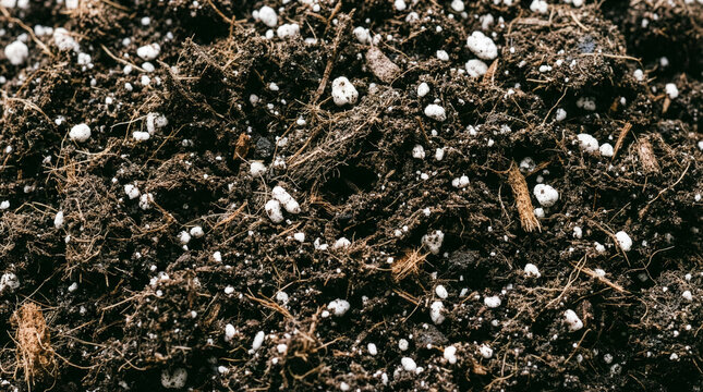 Professional Potting Soil Mix with Perlite Texture