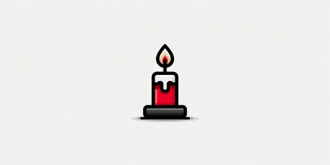 Obraz premium Burning red candle releasing light and hope