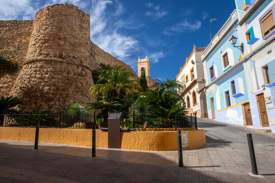 Torreo de la Peca and Iglesia Antigua in Calpe, Spain