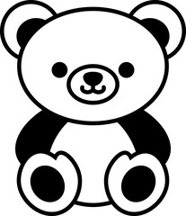 Obraz premium Illustration of a Cute Teddy Bear vector outline