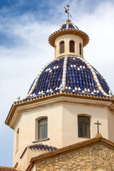 Detail of Altea Church in Spain