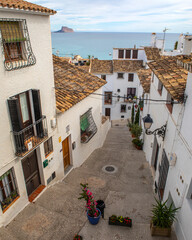 Beautiful Street in Altea, Spain