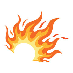 Vibrant orange and yellow flame design element for decoration and creative projects