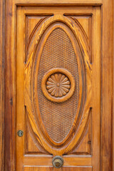 Ornate Wooden Doorway in Altea, Spain