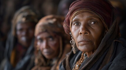 Obraz premium Traditional rituals reveal the passing of knowledge from one generation to the next, showcasing elders sharing stories and practices that strengthen cultural lineage within family structures.
