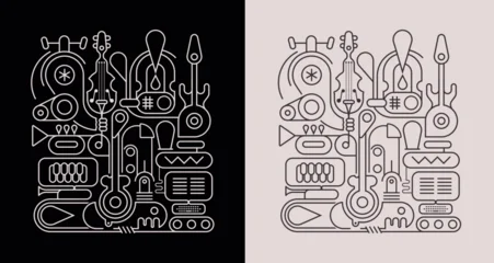 Gardinen Abstraktion Kunst Musical Machine Line Art Design  ©  danjazzia