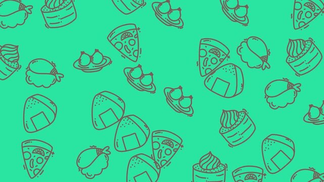 Dynamic video of face mask doodle pattern animation.