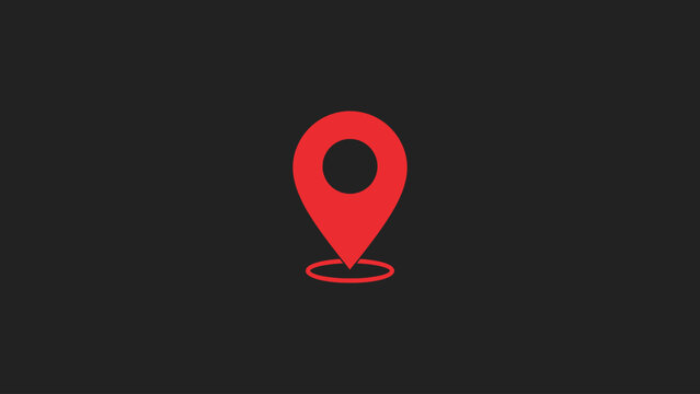 Modern Red Location Pin Logo, Minimalist GPS Map Pointer Icon, Abstract Navigation Brand Identity