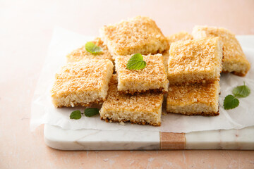 Homemade coconut bars