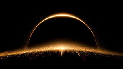 黄金のリングと輝く光線