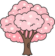 vector illustration of a cherry tree