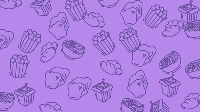 Colorful cupcake pattern background video montage.