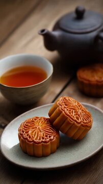 cup of tea and mooncake,Mid-Autumn festival