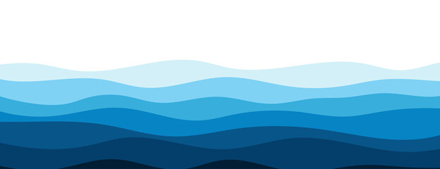 Abstract layered ocean wave background illustration