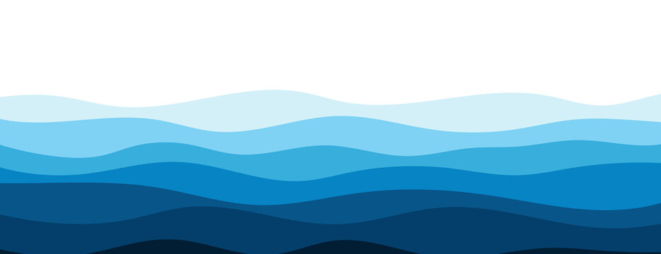 Abstract layered ocean wave background illustration