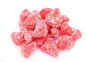Freeze Dried Strawberries on White