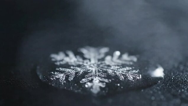 Detailed snowflake macro photography showcasing intricate ice crystal structures.